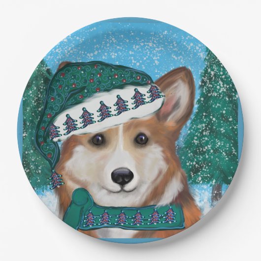 Corgi Pappteller (Vorderseite)