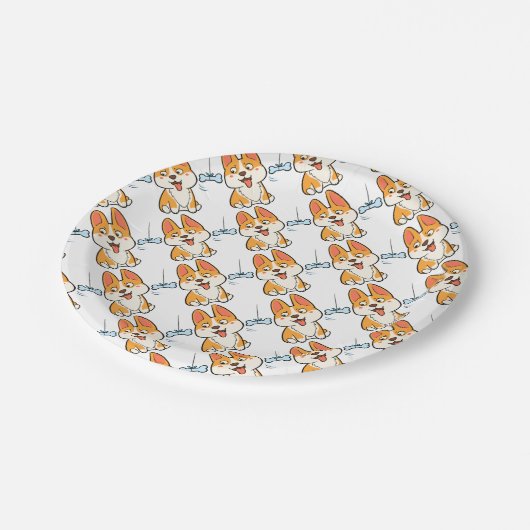 Corgi Pappteller (Schrägansicht)
