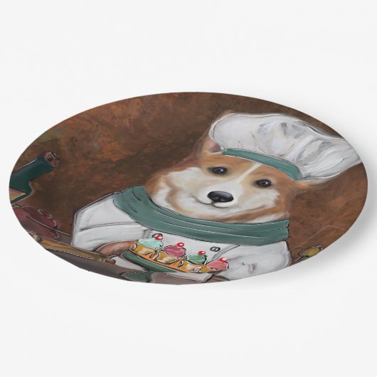 Corgi Pappteller (Schrägansicht)