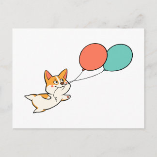 Corgi Party Einladungspostkarte