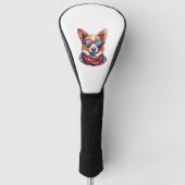 Corgi Patriotic Dog USA Flag Golf Headcover (Vorderseite)