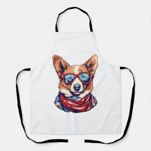 Corgi Patriotic Dog USA Flag Schürze