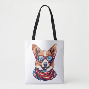 Corgi Patriotic Dog USA Flag Tasche