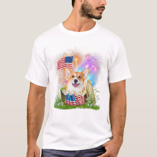 Corgi patriotischer Amerikaner T-Shirt