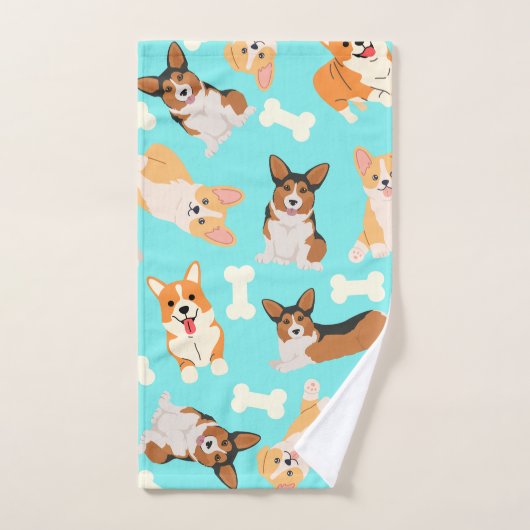 Corgi Pattern Badhandtuch Set (Handtuch)