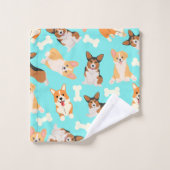Corgi Pattern Badhandtuch Set (Waschlappen)
