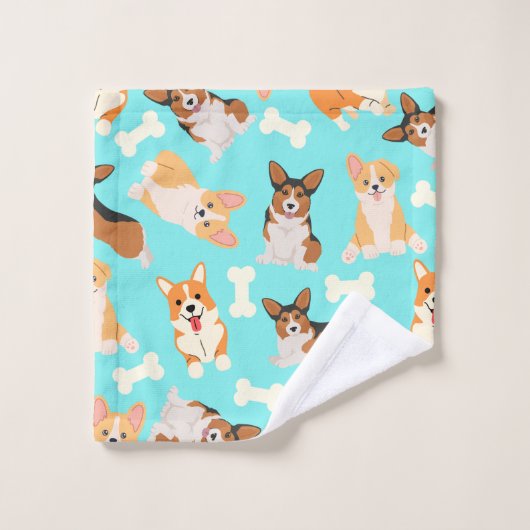 Corgi Pattern Badhandtuch Set (Waschlappen)