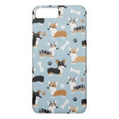 Corgi Pattern Blau Case-Mate iPhone Hülle (Rückseite)