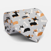 Corgi Pattern Gray Krawatte (Gerollt)