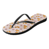 Corgi Peach Sploot Flip Flops Badesandalen (Schrägansicht)