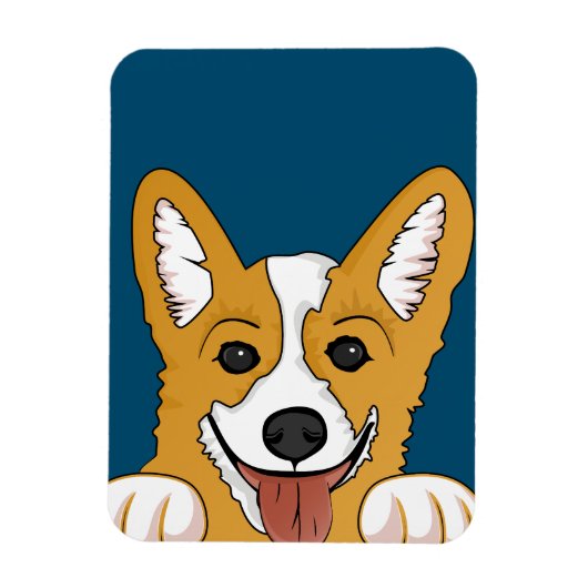 Corgi Peeking Magnet (Vertikal)