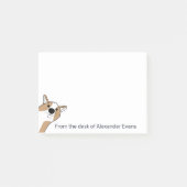 Corgi Peeking Personalize Notes Post-it Klebezettel (Vorderseite)