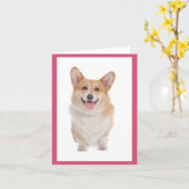 Corgi ( Pembroke ) Welpe Hund Blank Note Card Karte (Gelbe Blume)