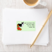 Corgi [Pembroke Welsh] auf Rote Rosen Adressaufkleber (Insitu)