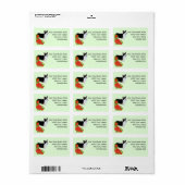 Corgi [Pembroke Welsh] auf Rote Rosen Adressaufkleber (Vorne)