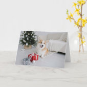 Corgi Pembroke Welsh Dog Lover Weihnachtsgrüßen Karte (Gelbe Blume)