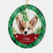 Corgi Personalisiert Erste Weihnachten Keramik Ornament (Links)