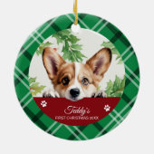 Corgi Personalisiert Erste Weihnachten Keramik Ornament (Hinten)
