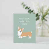 Corgi Personalisierter Hundename Postkarte (Stehend Vorderseite)