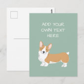 Corgi Personalisierter Hundename Postkarte (Vorne/Hinten)