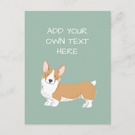 Corgi Personalisierter Hundename Postkarte (Vorderseite)