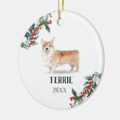 Corgi Personalisierter Weihnachtshund Keramik Ornament (Links)