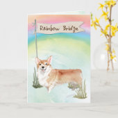 Corgi Pet Beileid über Regenbogenbrücke Karte (Gelbe Blume)