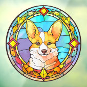 Corgi Pet Dog Portrait Imitate gestanzt Glas Fensteraufkleber (Blatt 3)