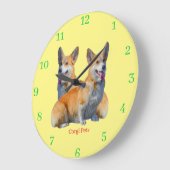Corgi Pets Große Wanduhr (Winkel)