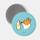 Corgi Pineapple Dole Whip Magnet (Vorderseite/Rückseite)