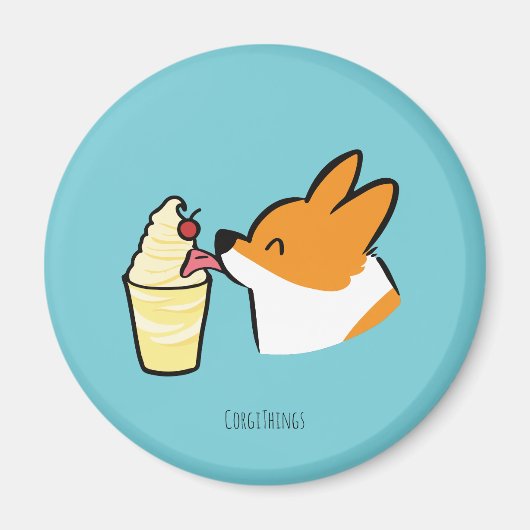 Corgi Pineapple Dole Whip Magnet (Vorne)