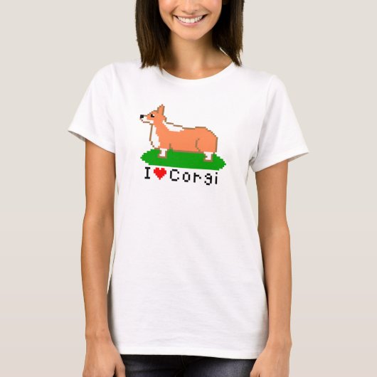 corgi (pixel art ) T-Shirt (Vorderseite)