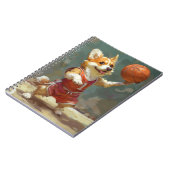 Corgi Playing Basketball Notizblock (Linke Seite)