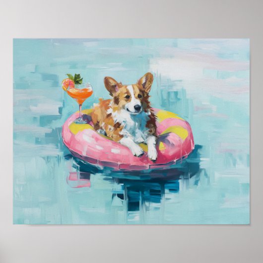Corgi Pool Schwimmbad Kunstdruckerei: Dekoration d (Vorne)