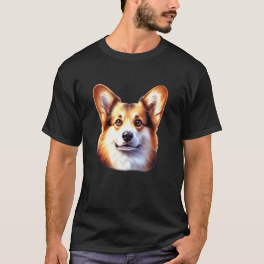 Corgi-Porträt T-Shirt (Vorderseite)