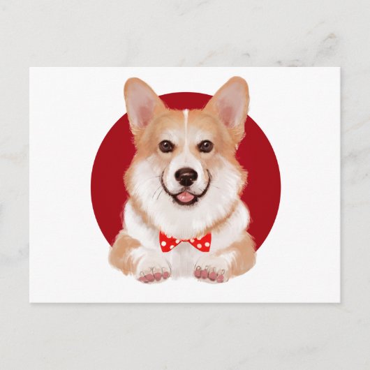 Corgi Postkarte (Vorderseite)