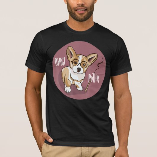 Corgi Potter Magic Wizard Corgi Niedlich Corgi T-Shirt (Vorderseite)