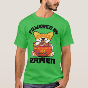CORGI POWERBY RAMEN   Kawaii Corgi Eating Ramen T-Shirt