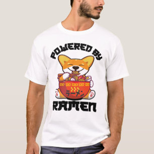 CORGI POWERBY RAMEN   Kawaii Corgi Eating Ramen T-Shirt