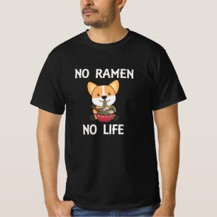 Corgi Powered by Ramen Niedlich Kawaii Noodle T-Shirt