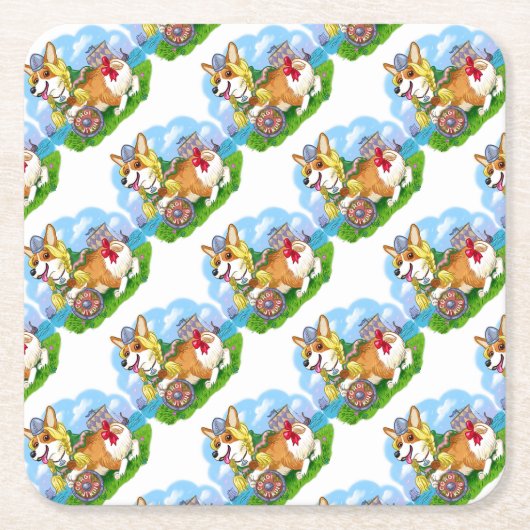 Corgi Princess Rechteckiger Pappuntersetzer (Vorderseite)
