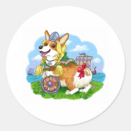 Corgi Princess Runder Aufkleber