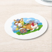 Corgi Princess Runder Pappuntersetzer (Angewinkelt)