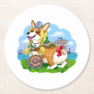 Corgi Princess Runder Pappuntersetzer