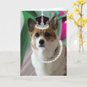 Corgi-Prinzessin Karte (Gelbe Blume)