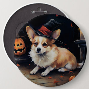 Corgi Pumpkins Halloween Beängstigend Button