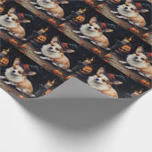 Corgi Pumpkins Halloween Beängstigend Geschenkpapier (Ecke)