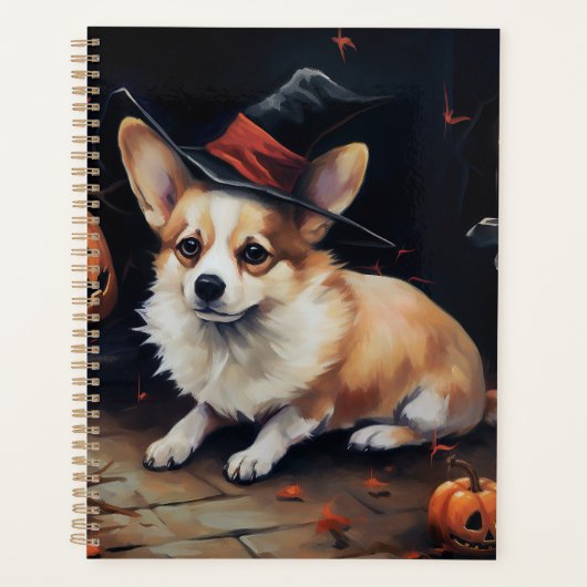 Corgi Pumpkins Halloween Beängstigend Planer (Vorderseite)