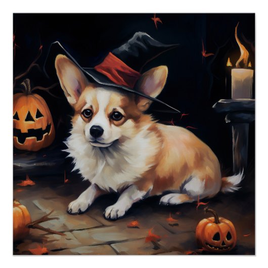 Corgi Pumpkins Halloween Beängstigend Poster (Vorderseite)
