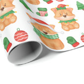 Corgi Puppy Dog Elf Weihnachtsfest Frohe Weihnacht Geschenkpapier (Rolleneckpunkt)